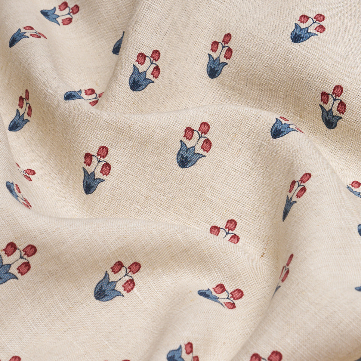 Moira Hand Print fabric in cerise &amp; ink color - pattern number 182720 - by Schumacher in the Prairie collection