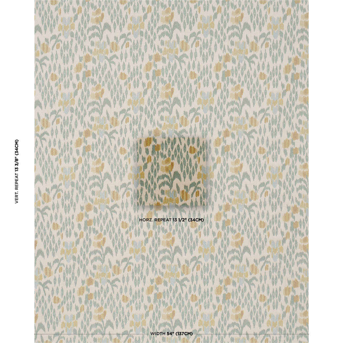Leonora Warp Print fabric in citron color - pattern number 182731 - by Schumacher in the Acquerello collection