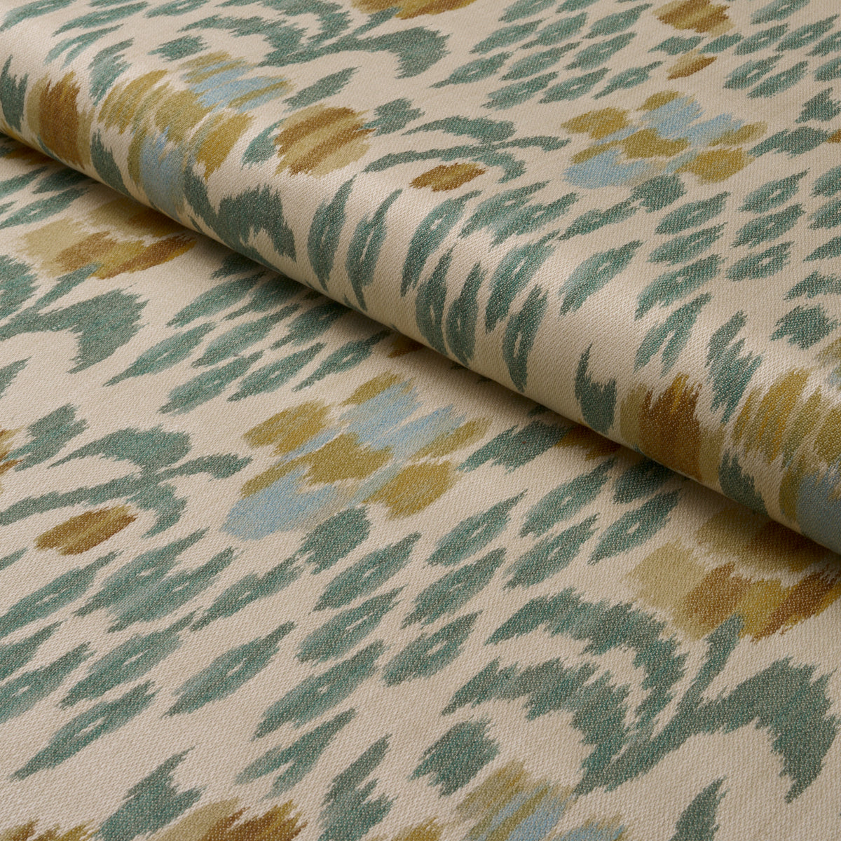 Leonora Warp Print fabric in citron color - pattern number 182731 - by Schumacher in the Acquerello collection