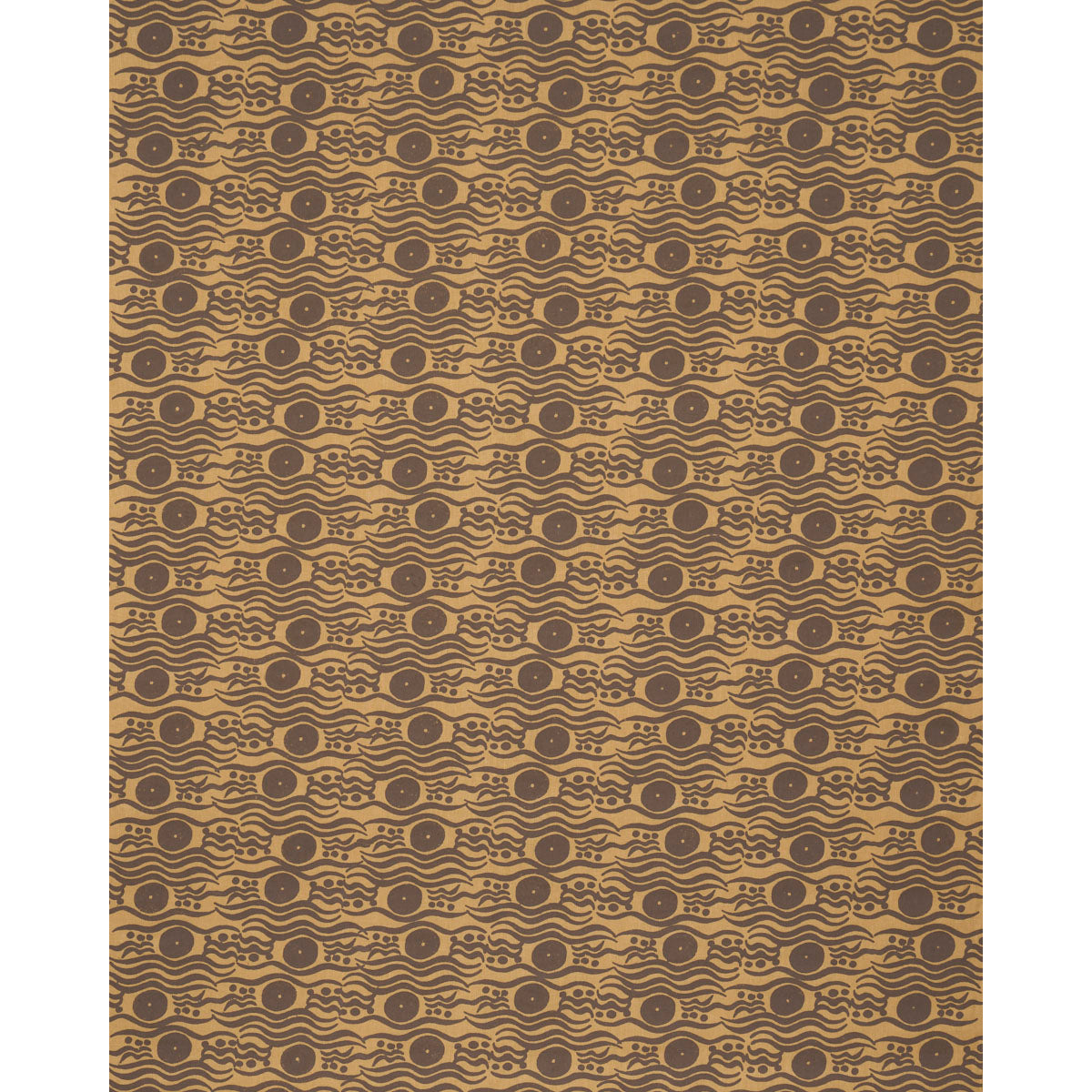 Bosphorus Hand Block fabric in ochre &amp; brown color - pattern number 182740 - by Schumacher in the Drusus Tabor collection