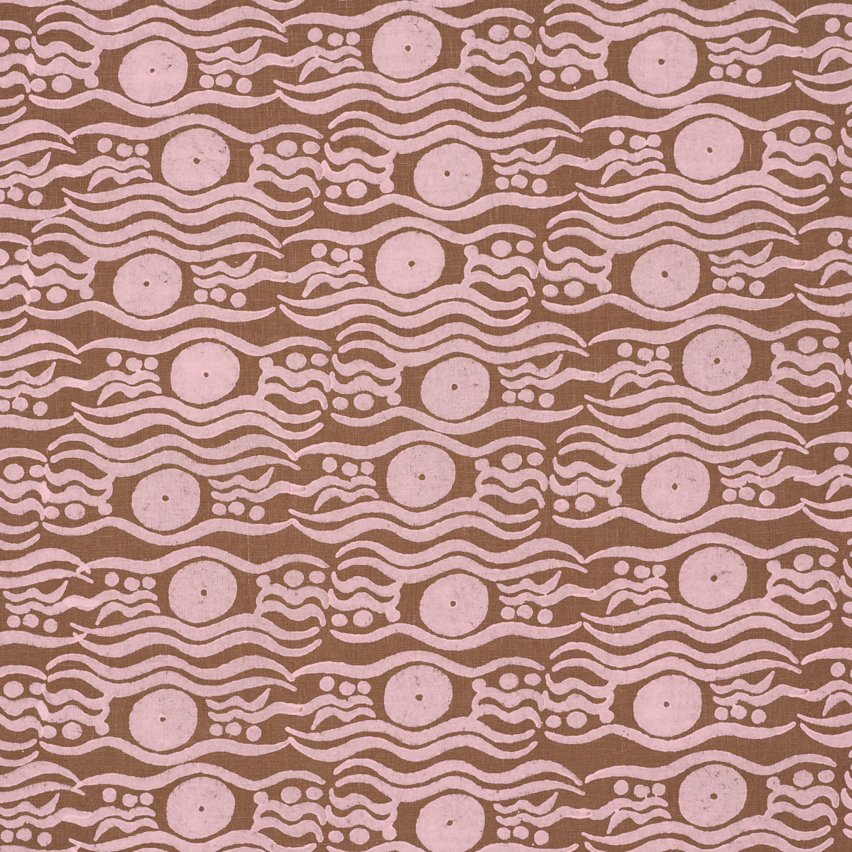 Bosphorus Hand Block fabric in brown &amp; pink color - pattern number 182742 - by Schumacher in the Drusus Tabor collection