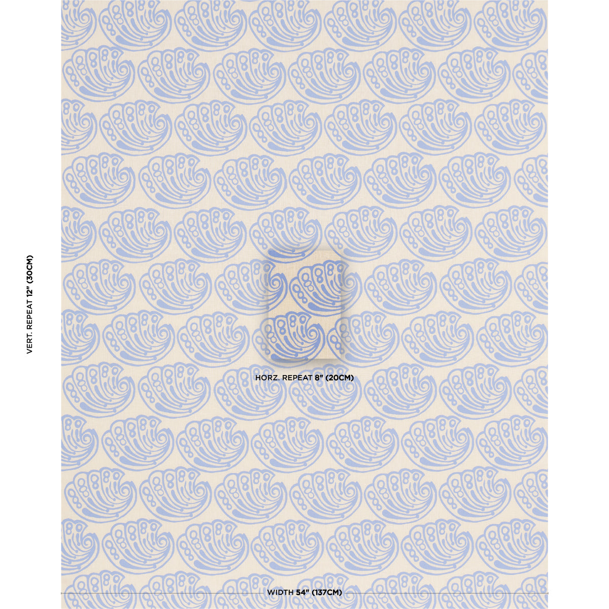 Ramsgate Hand Block fabric in french blue color - pattern number 182750 - by Schumacher in the Drusus Tabor collection