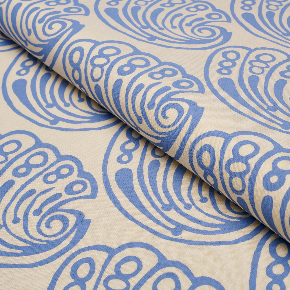 Ramsgate Hand Block fabric in french blue color - pattern number 182750 - by Schumacher in the Drusus Tabor collection