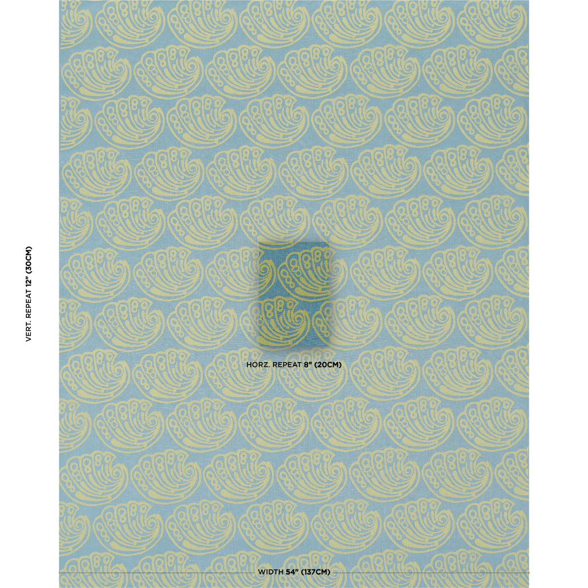 Ramsgate Hand Block fabric in seaweed color - pattern number 182751 - by Schumacher in the Drusus Tabor collection