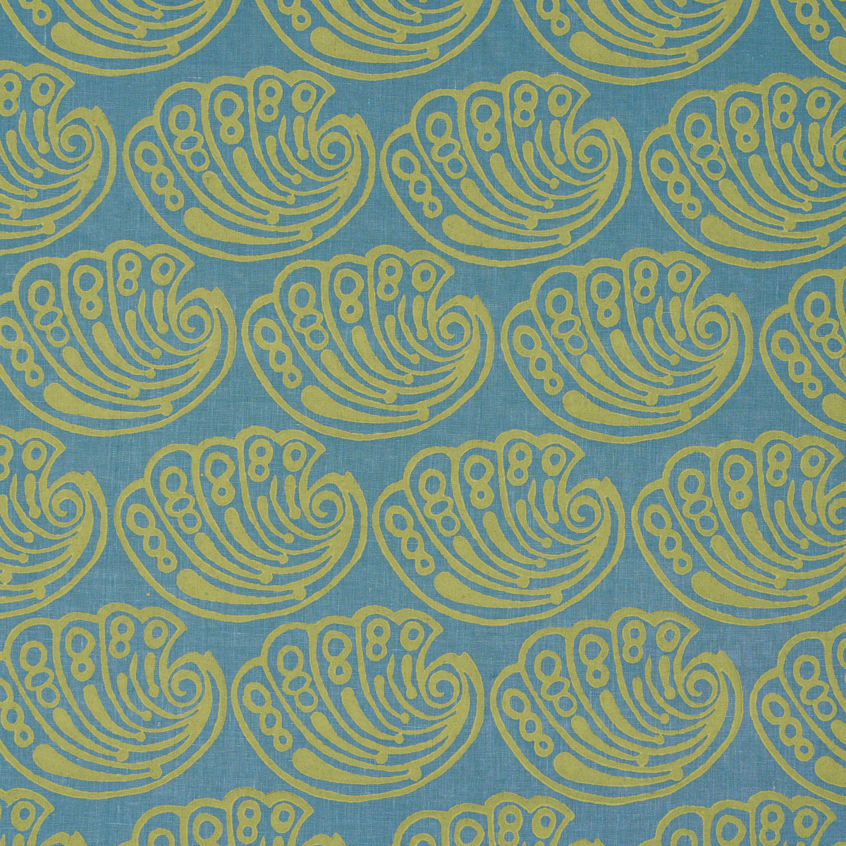 Ramsgate Hand Block fabric in seaweed color - pattern number 182751 - by Schumacher in the Drusus Tabor collection