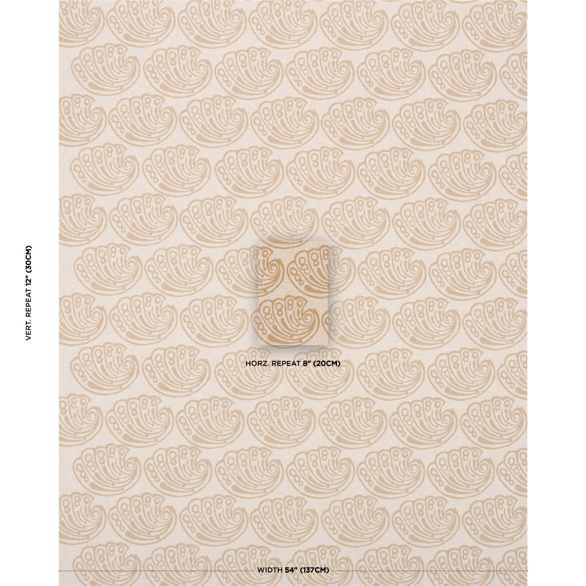 Ramsgate Hand Block fabric in sand color - pattern number 182752 - by Schumacher in the Drusus Tabor collection