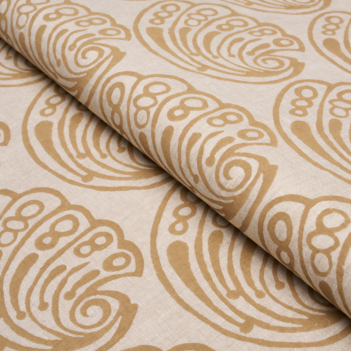 Ramsgate Hand Block fabric in sand color - pattern number 182752 - by Schumacher in the Drusus Tabor collection