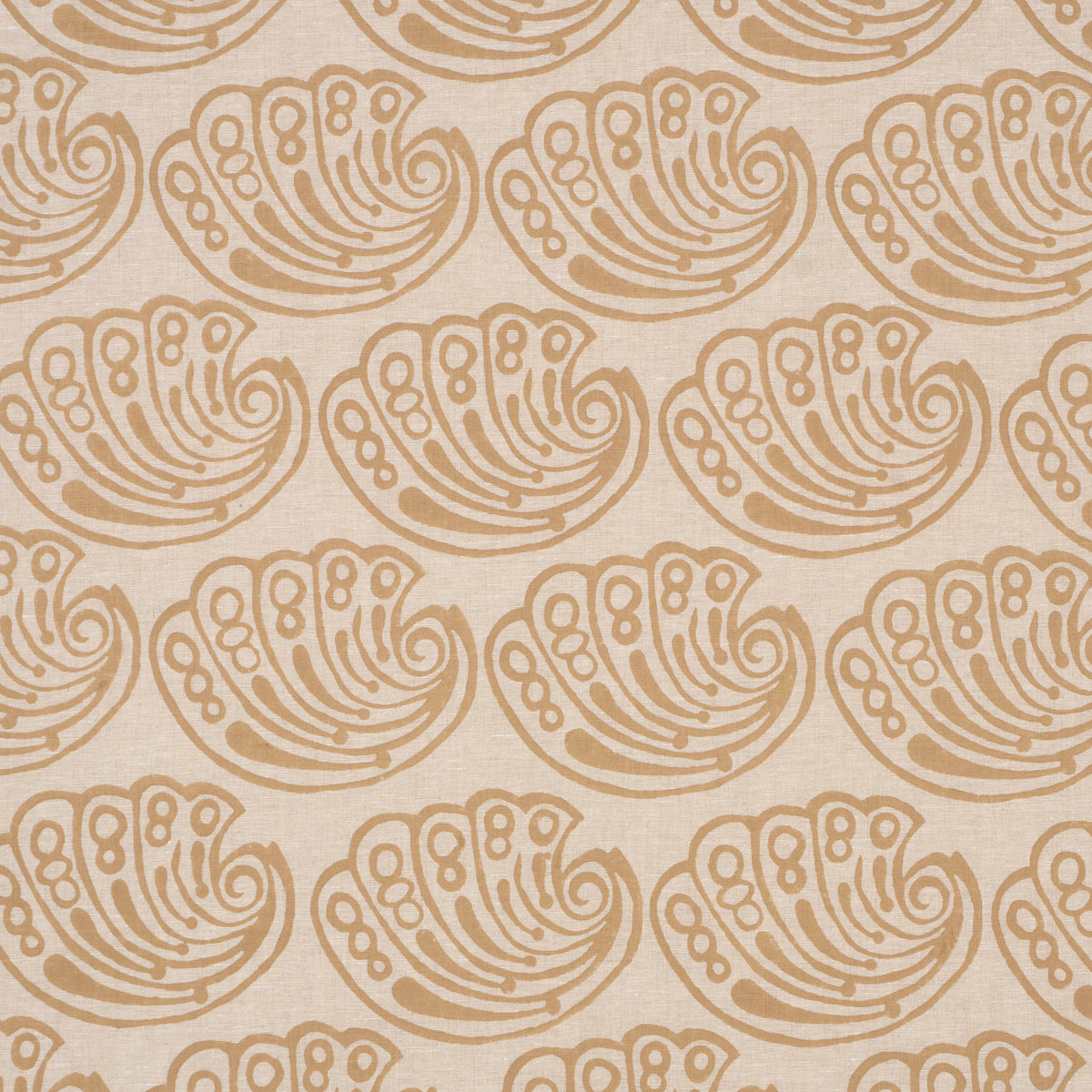 Ramsgate Hand Block fabric in sand color - pattern number 182752 - by Schumacher in the Drusus Tabor collection