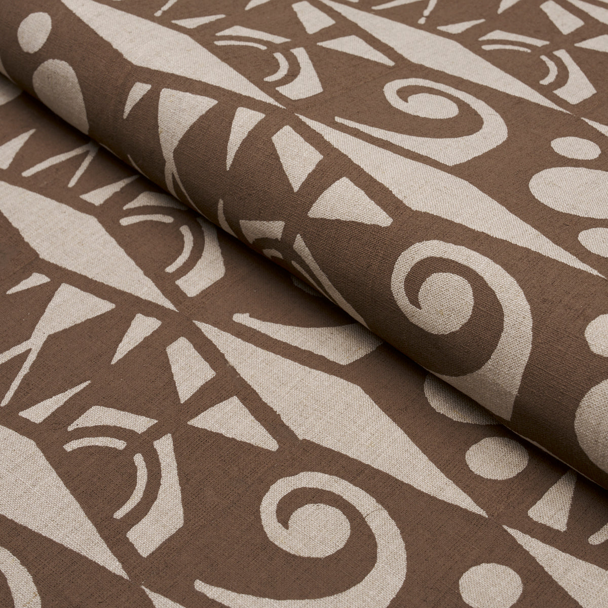 Tarot Hand Block fabric in brown color - pattern number 182760 - by Schumacher in the Drusus Tabor collection