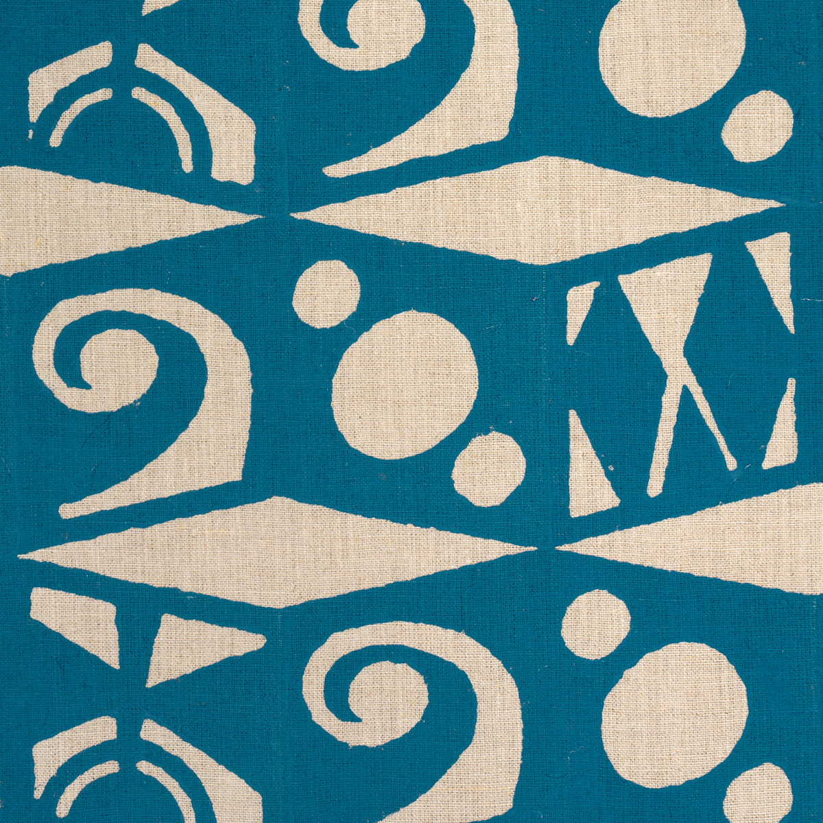 Tarot Hand Block fabric in mineral blue color - pattern number 182761 - by Schumacher in the Drusus Tabor collection