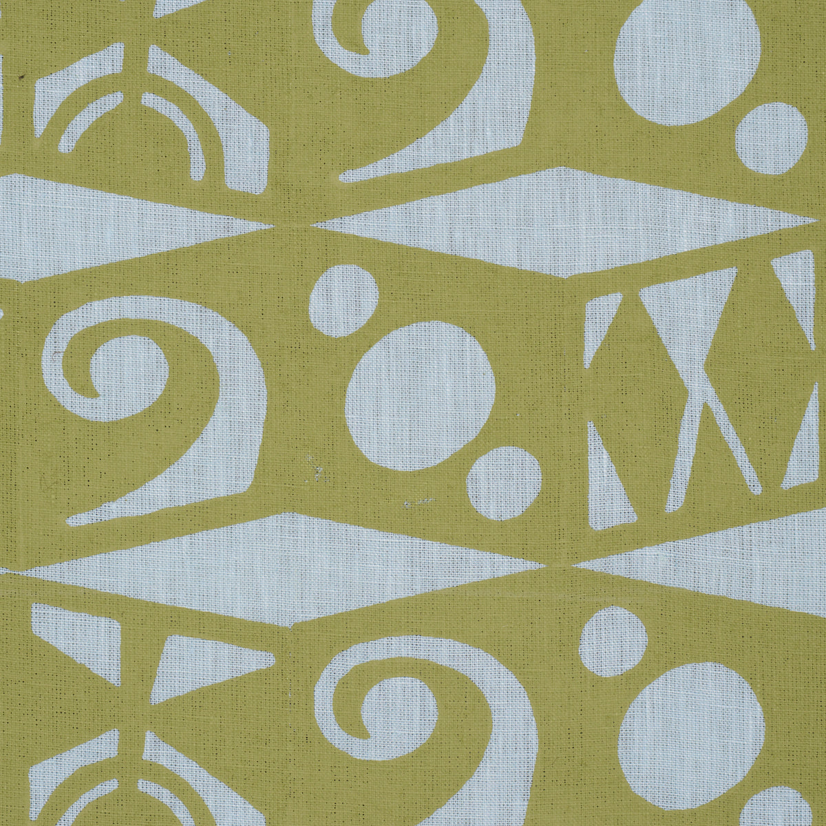 Tarot Hand Block fabric in sky &amp; green color - pattern number 182762 - by Schumacher in the Drusus Tabor collection
