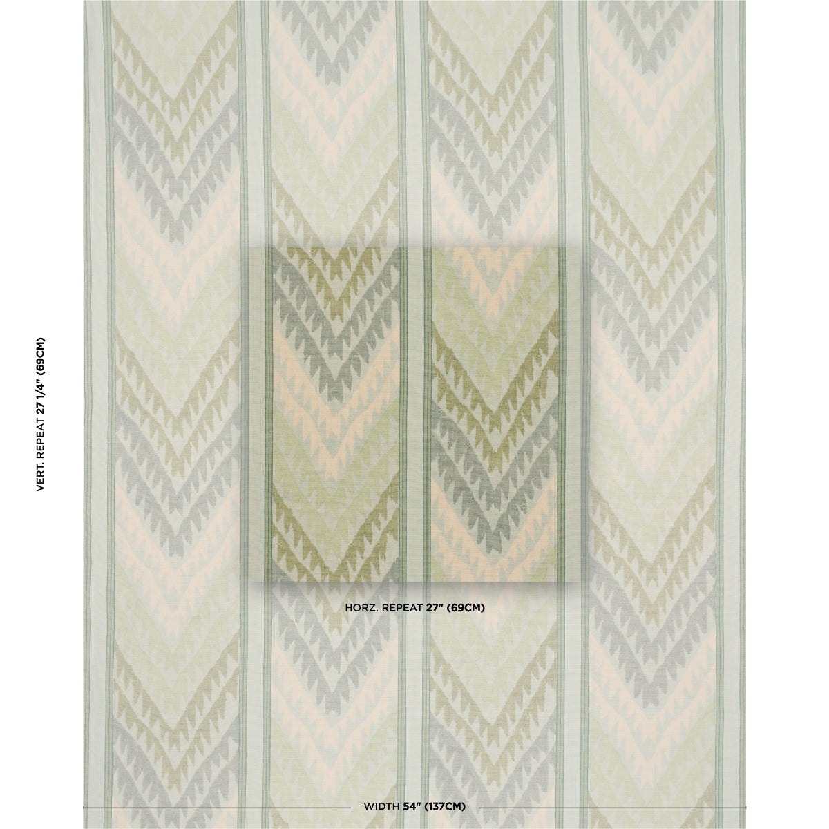 Shabba Warp Print fabric in leaf color - pattern number 182770 - by Schumacher in the True Stripes collection