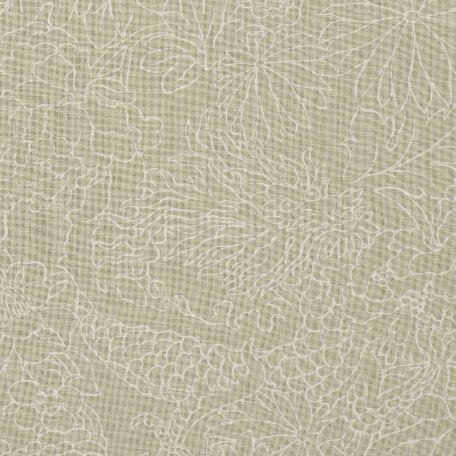 Chiang Mai Dragon Silhouette fabric in almond dust color - pattern number 182780 - by Schumacher in the Atelier Paris collection