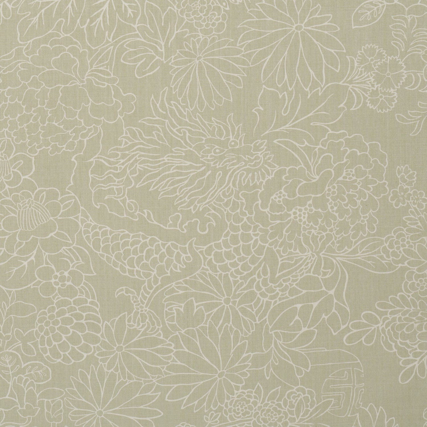 Chiang Mai Dragon Silhouette fabric in almond dust color - pattern number 182780 - by Schumacher in the Atelier Paris collection