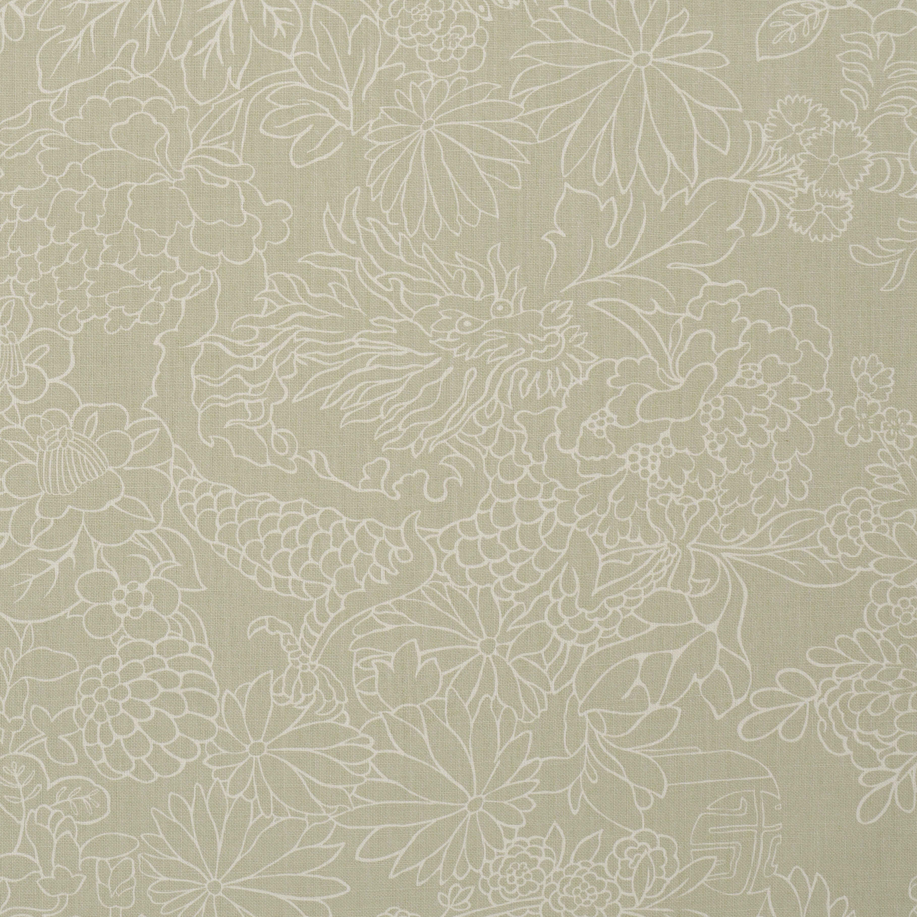 Chiang Mai Dragon Silhouette fabric in almond dust color - pattern number 182780 - by Schumacher in the Atelier Paris collection