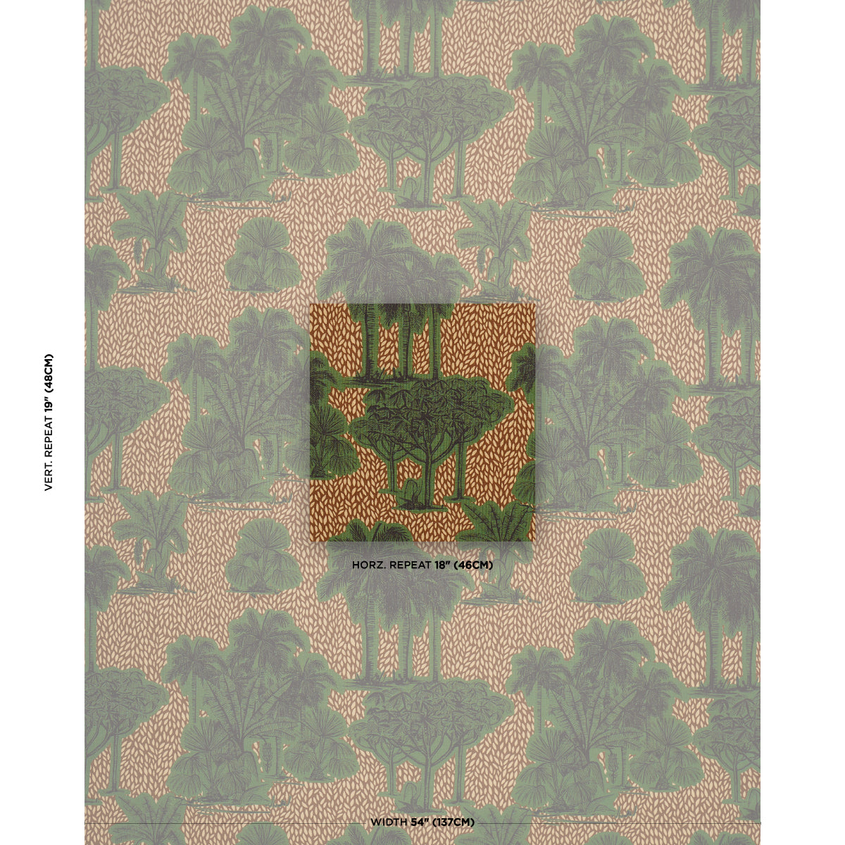 Tropical Safari Print fabric in orinoco verdant oasis color - pattern number 182810 - by Schumacher in the Johanna Ortiz collection