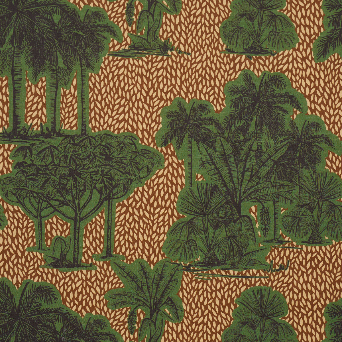Tropical Safari Print fabric in orinoco verdant oasis color - pattern number 182810 - by Schumacher in the Johanna Ortiz collection