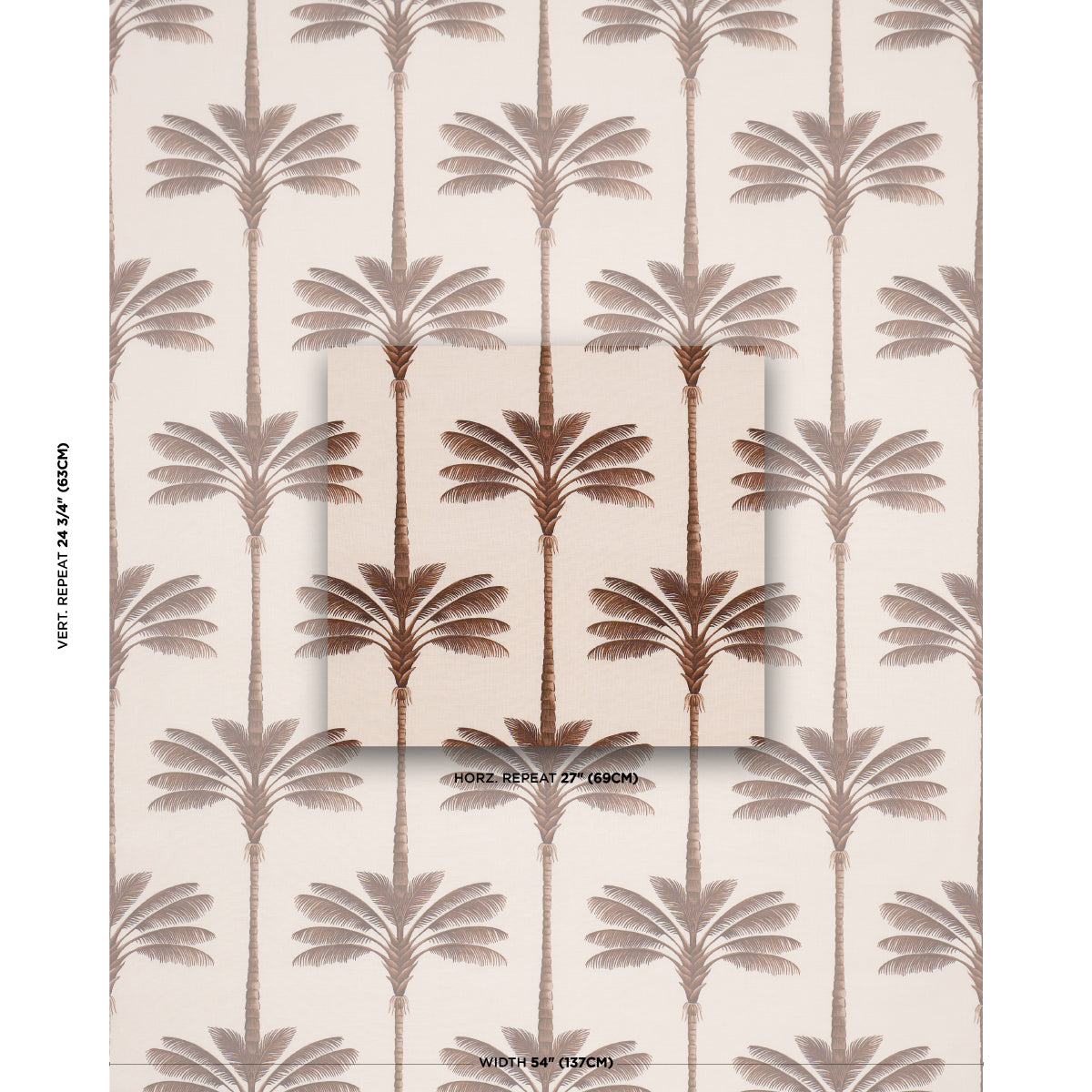 A Palm Is A Palm Print fabric in chocolate meets tobacco color - pattern number 182821 - by Schumacher in the Johanna Ortiz collection