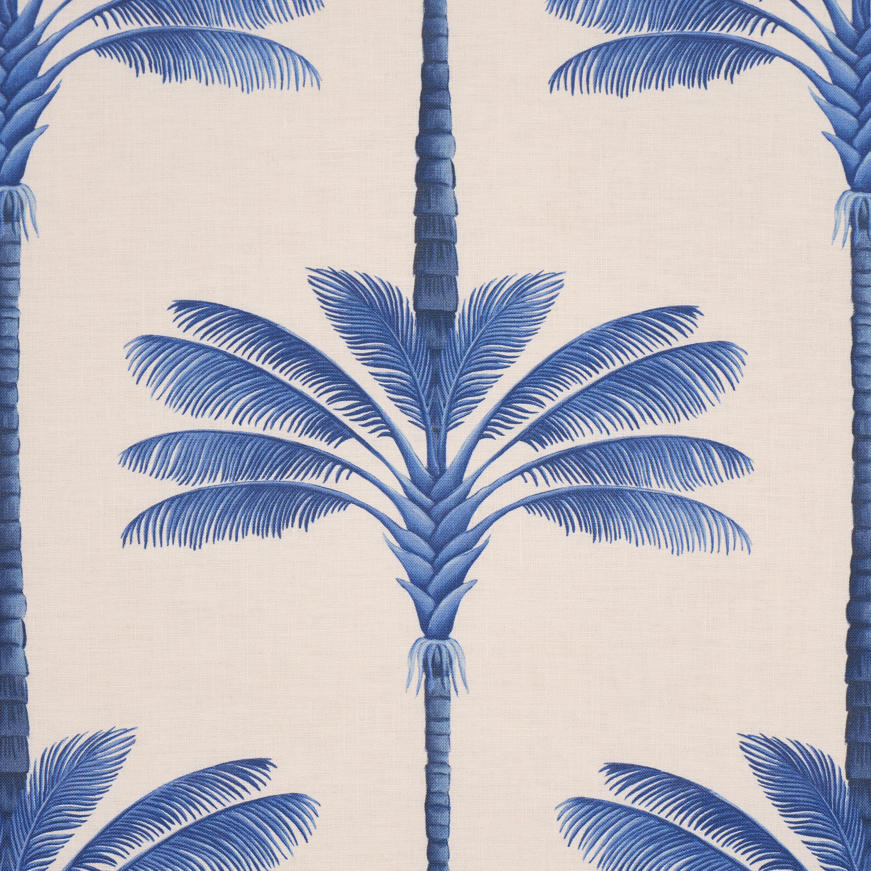 A Palm Is A Palm Print fabric in indigo palm grove color - pattern number 182822 - by Schumacher in the Johanna Ortiz collection