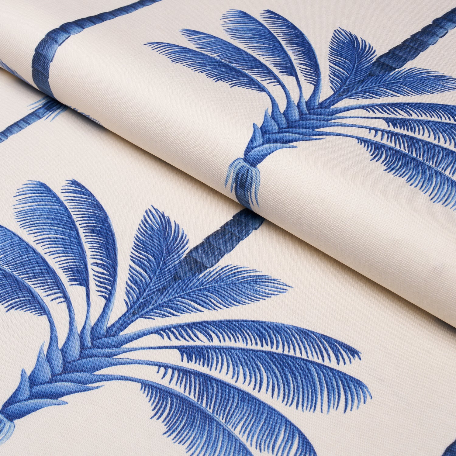 A Palm Is A Palm Print fabric in indigo palm grove color - pattern number 182822 - by Schumacher in the Johanna Ortiz collection