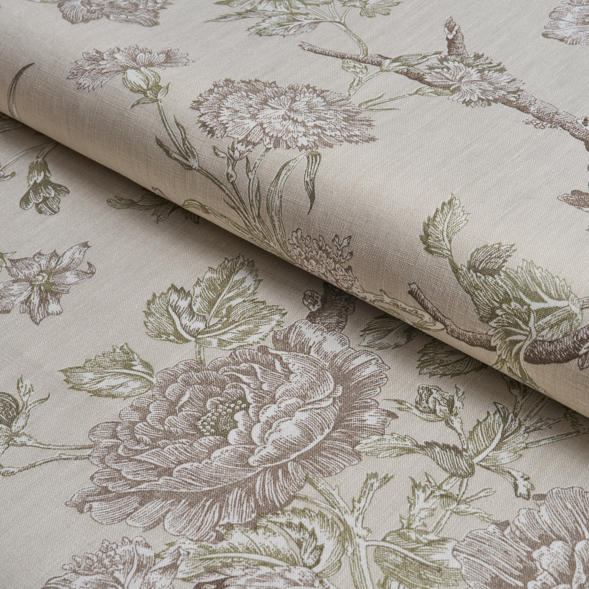 Inverness Garden fabric in ivory color - pattern number 182832 - by Schumacher in the A Country Life collection