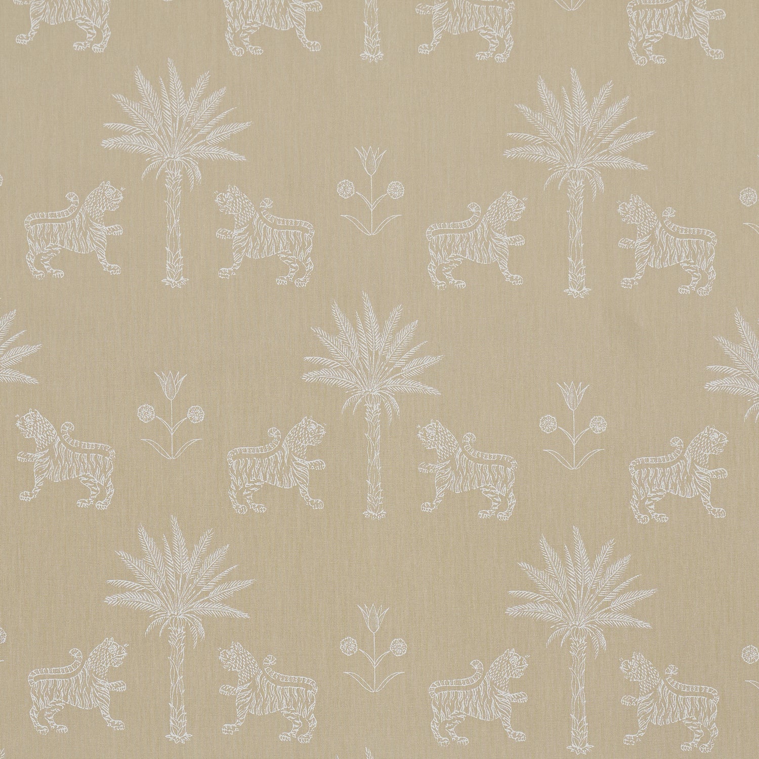 Tiger Palm Silhouette Outdoor fabric in mistral sand color - pattern number 182842 - by Schumacher in the Atelier Paris collection