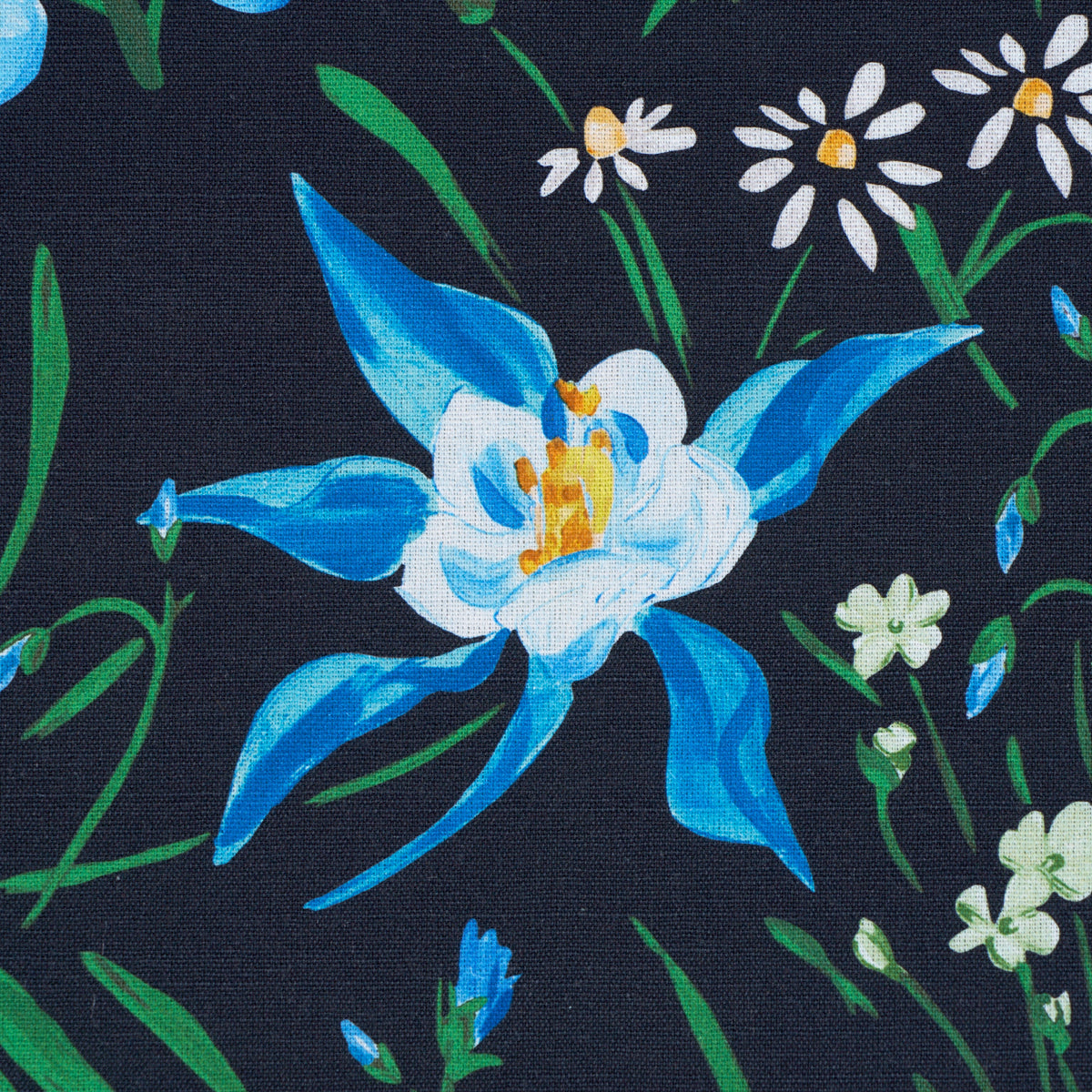 Oz Floral fabric in ebony color - pattern number 182850 - by Schumacher in the Patrick Mele collection