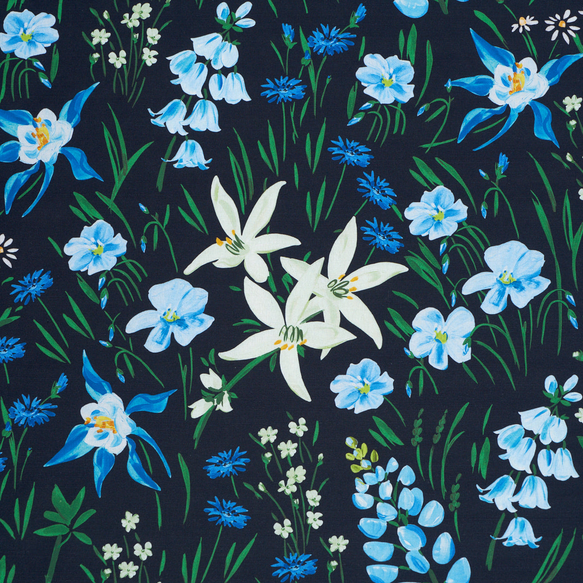 Oz Floral fabric in ebony color - pattern number 182850 - by Schumacher in the Patrick Mele collection