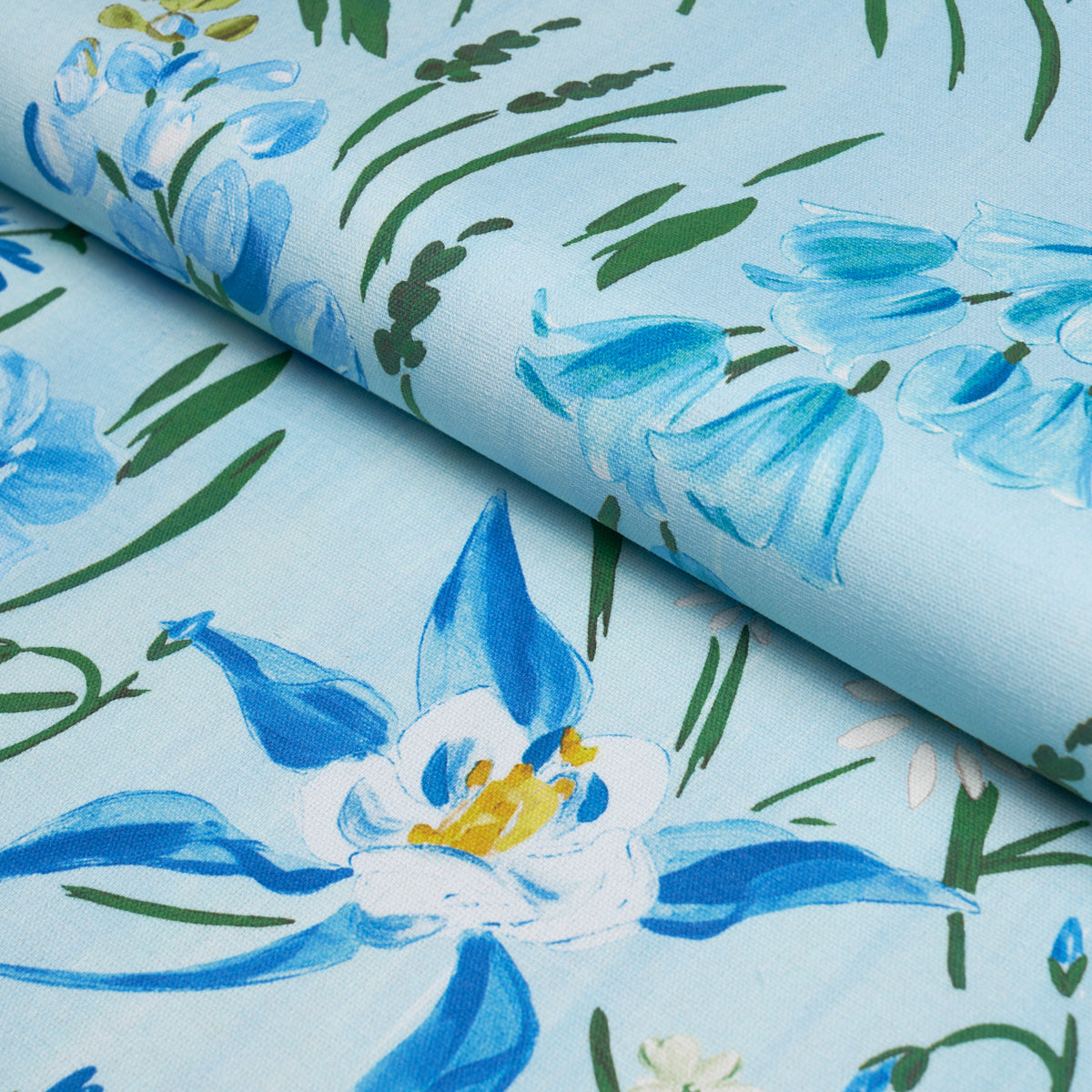 Oz Floral fabric in sky color - pattern number 182851 - by Schumacher in the Patrick Mele collection