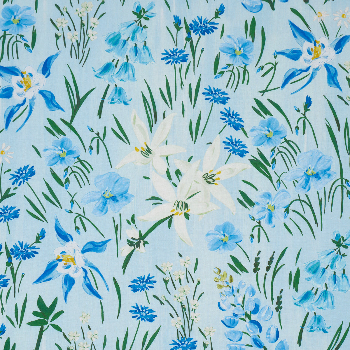 Oz Floral fabric in sky color - pattern number 182851 - by Schumacher in the Patrick Mele collection