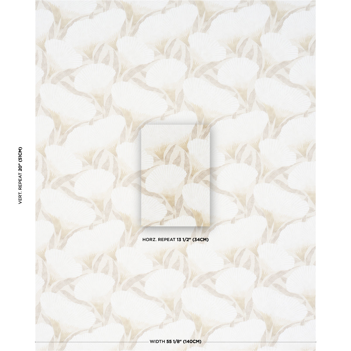 Constance fabric in neutral color - pattern number 182860 - by Schumacher in the Japonisme collection
