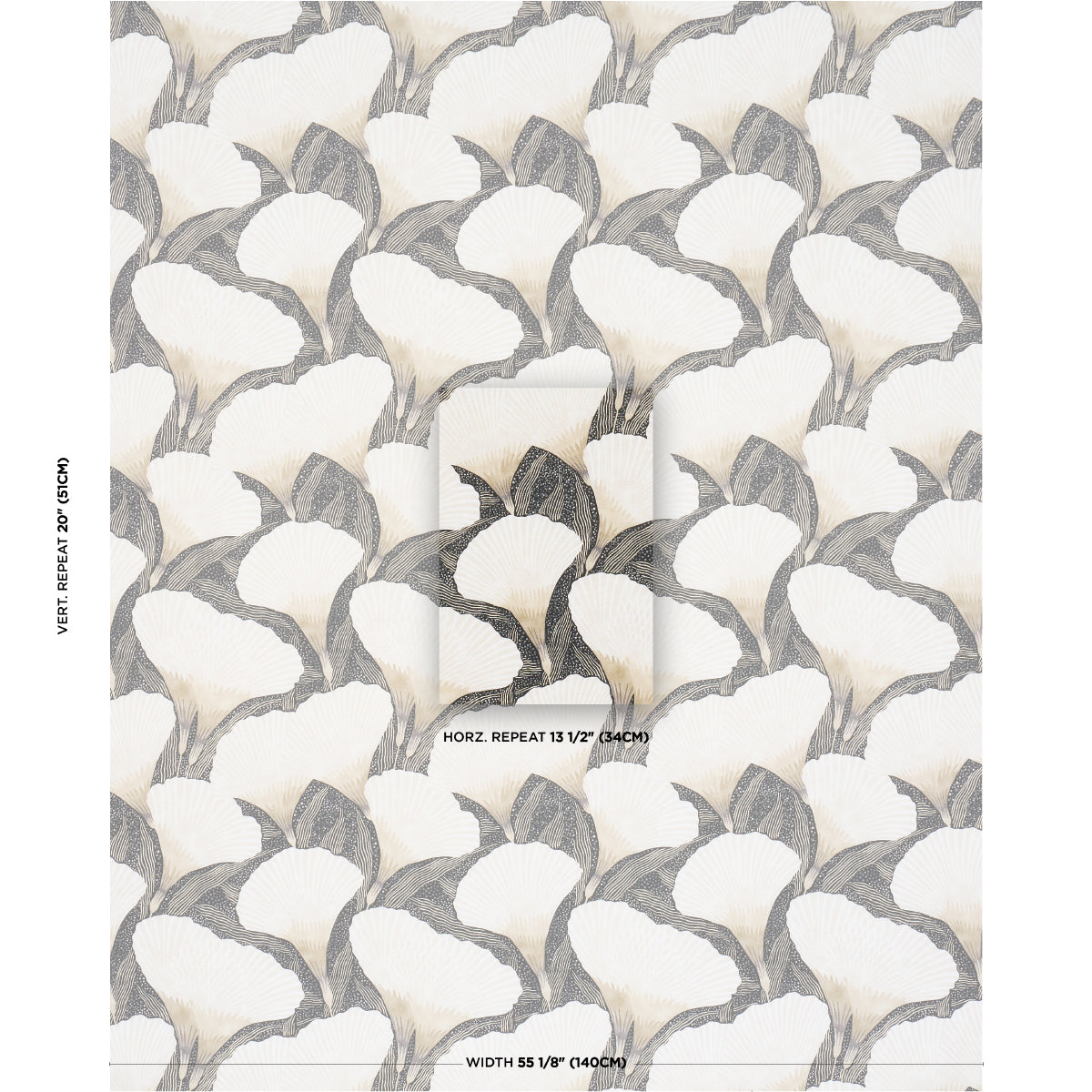Constance fabric in black color - pattern number 182862 - by Schumacher in the Japonisme collection