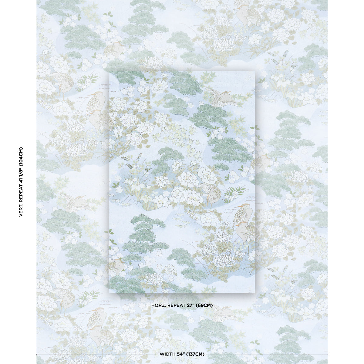 Golden Hills fabric in sky color - pattern number 182870 - by Schumacher in the Japonisme collection