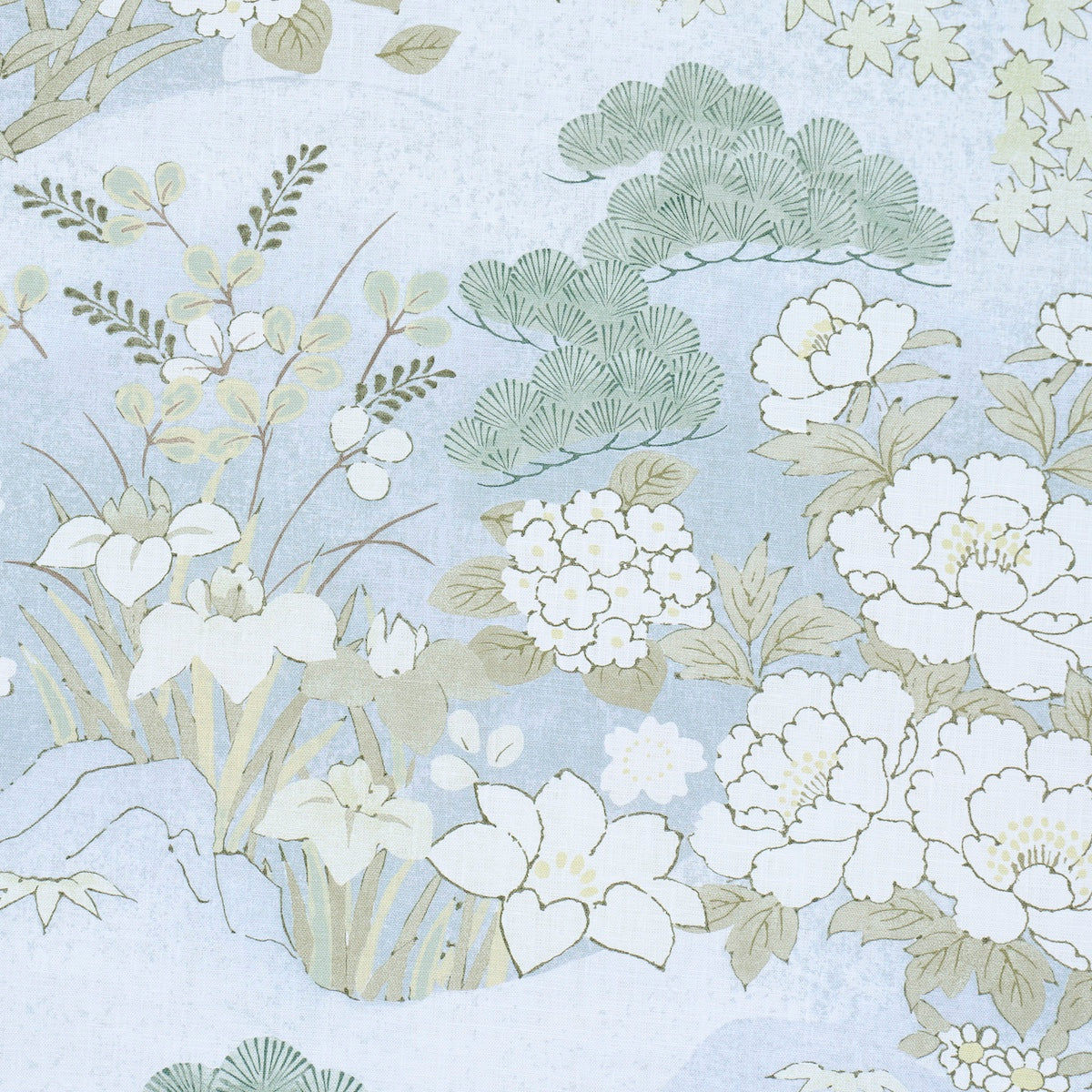 Golden Hills fabric in sky color - pattern number 182870 - by Schumacher in the Japonisme collection