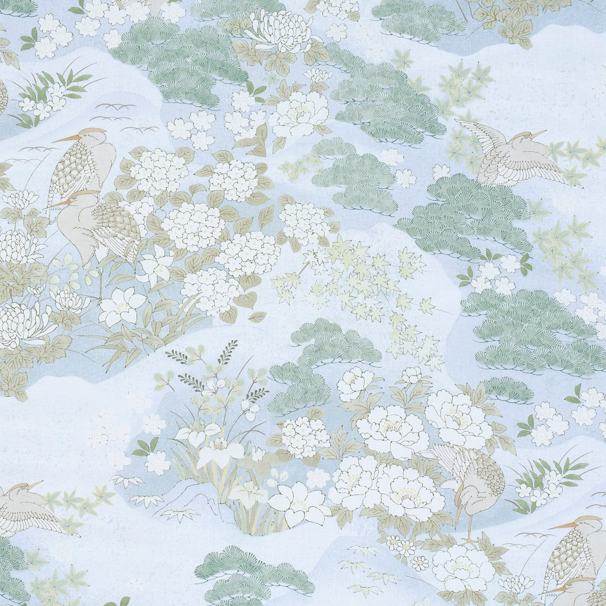 Golden Hills fabric in sky color - pattern number 182870 - by Schumacher in the Japonisme collection