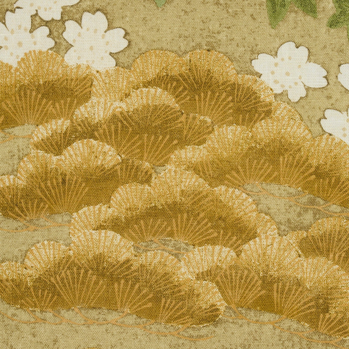 Golden Hills fabric in neutral color - pattern number 182871 - by Schumacher in the Japonisme collection