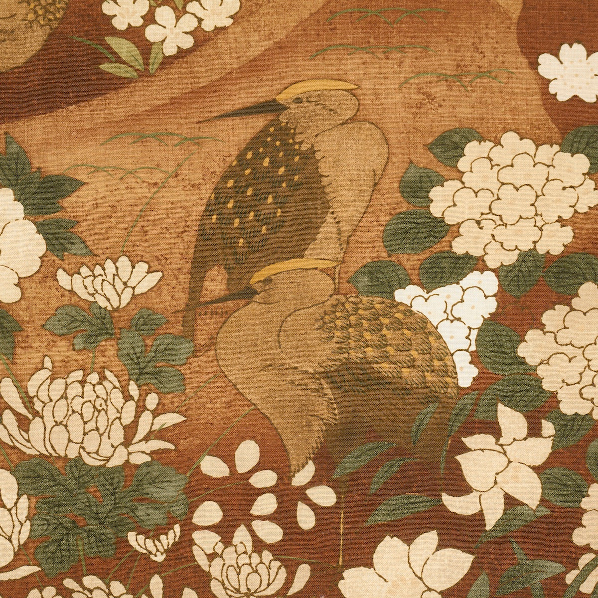 Golden Hills fabric in burgundy color - pattern number 182872 - by Schumacher in the Japonisme collection