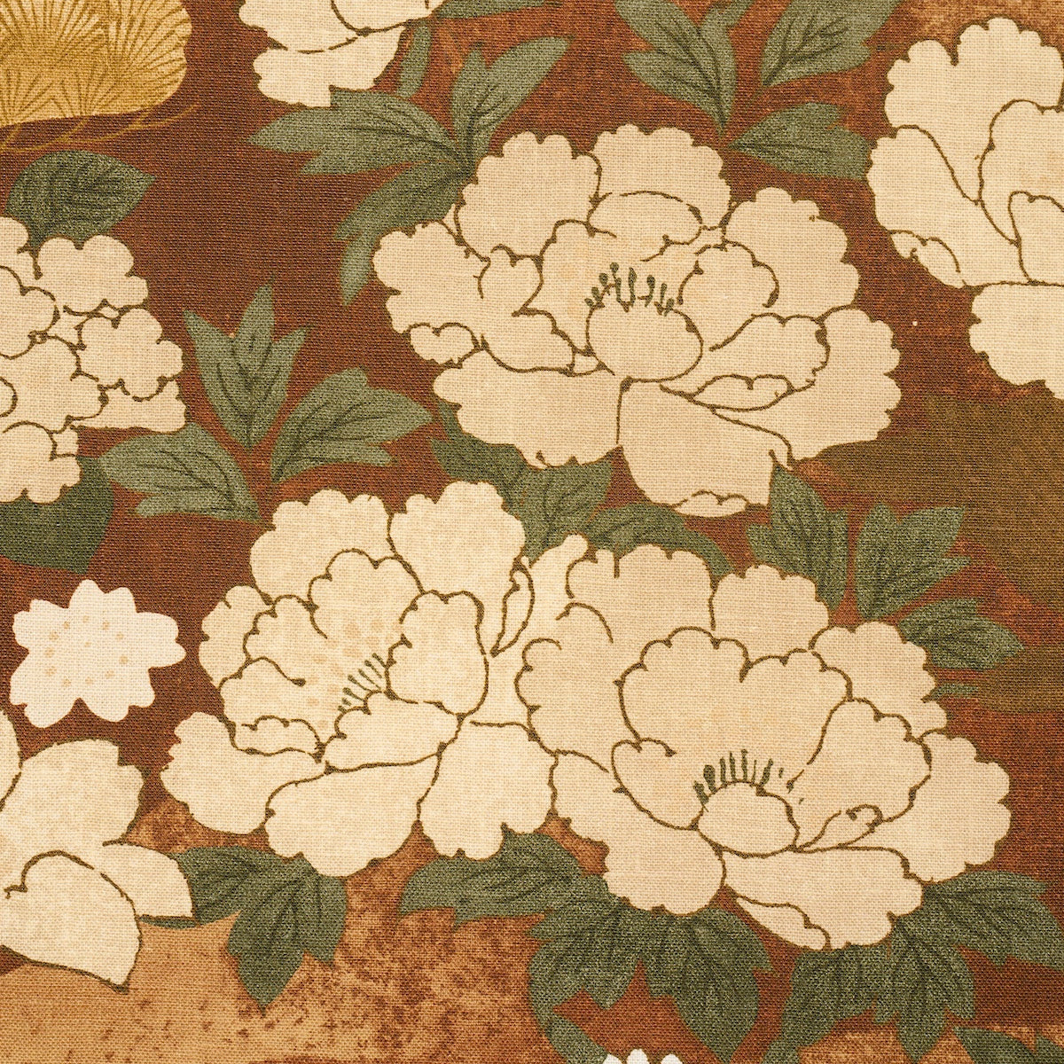 Golden Hills fabric in burgundy color - pattern number 182872 - by Schumacher in the Japonisme collection