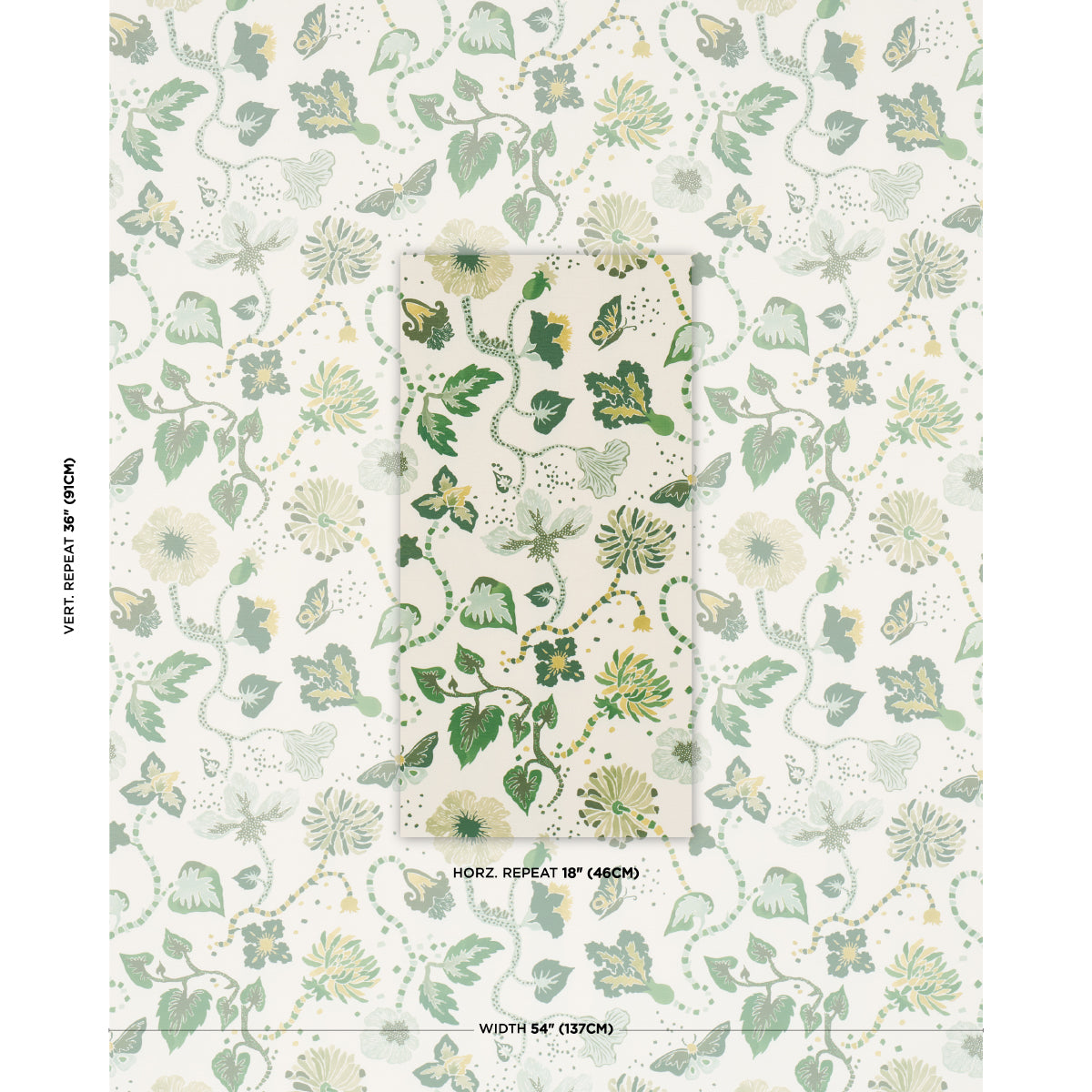 Gloriette fabric in Green color - pattern number 182881 - by Schumacher in the Happy Menocal collection