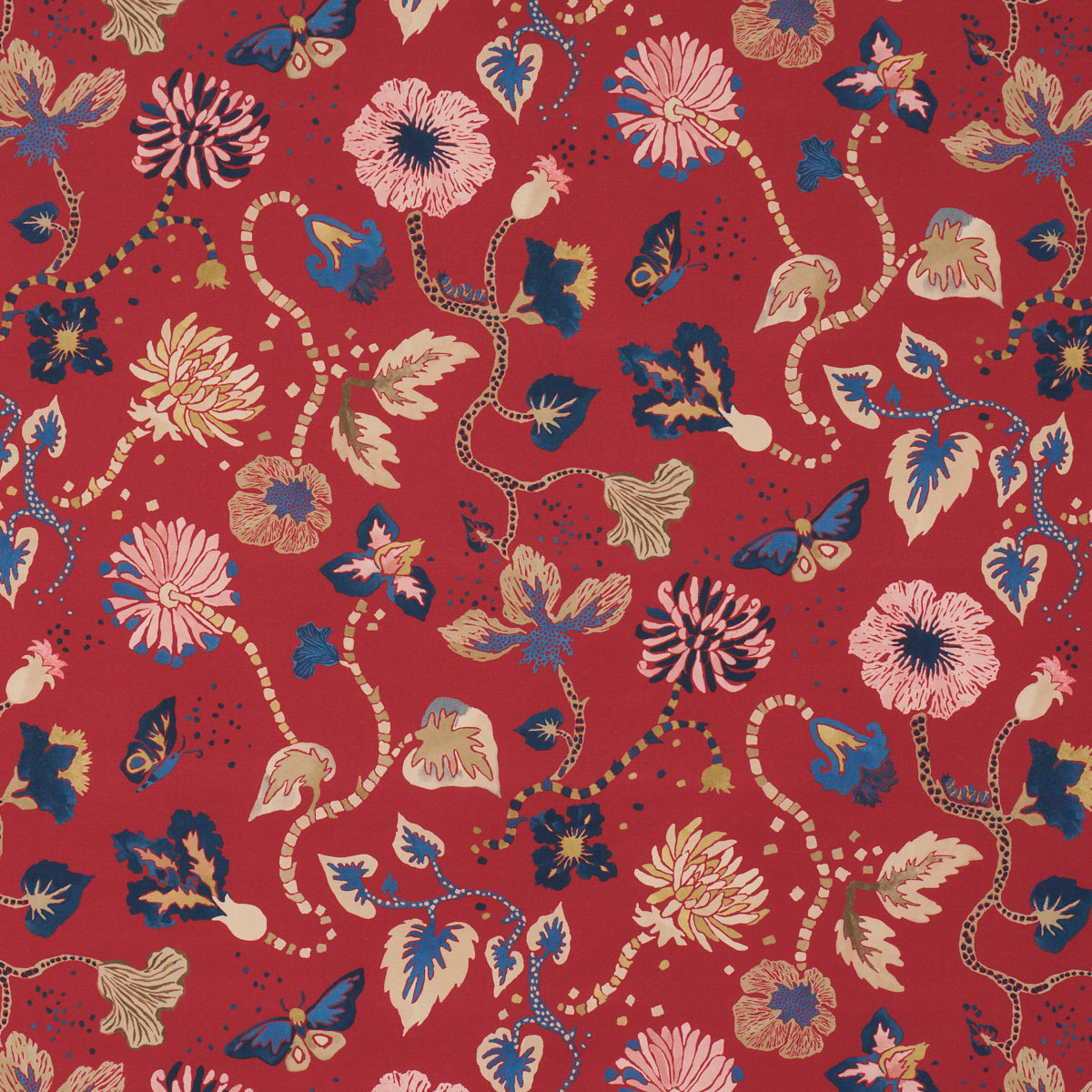 Gloriette fabric in Red color - pattern number 182882 - by Schumacher in the Happy Menocal collection