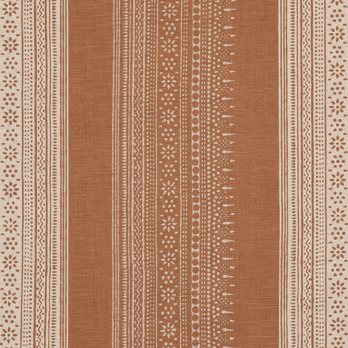 Calista Block Print fabric in Spice color - pattern number 182900 - by Schumacher in the Bohemia collection