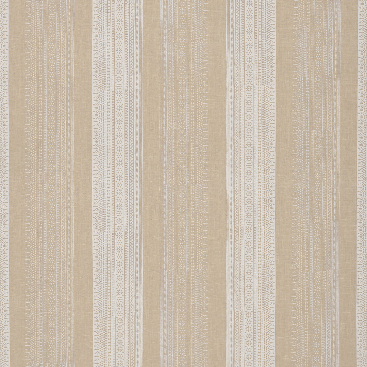 Calista Block Print fabric in Natural color - pattern number 182901 - by Schumacher in the Bohemia collection