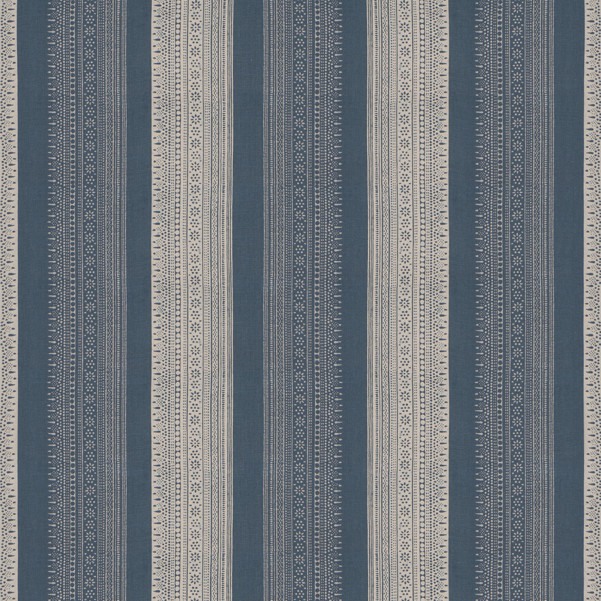 Calista Block Print fabric in Indigo color - pattern number 182902 - by Schumacher in the Bohemia collection