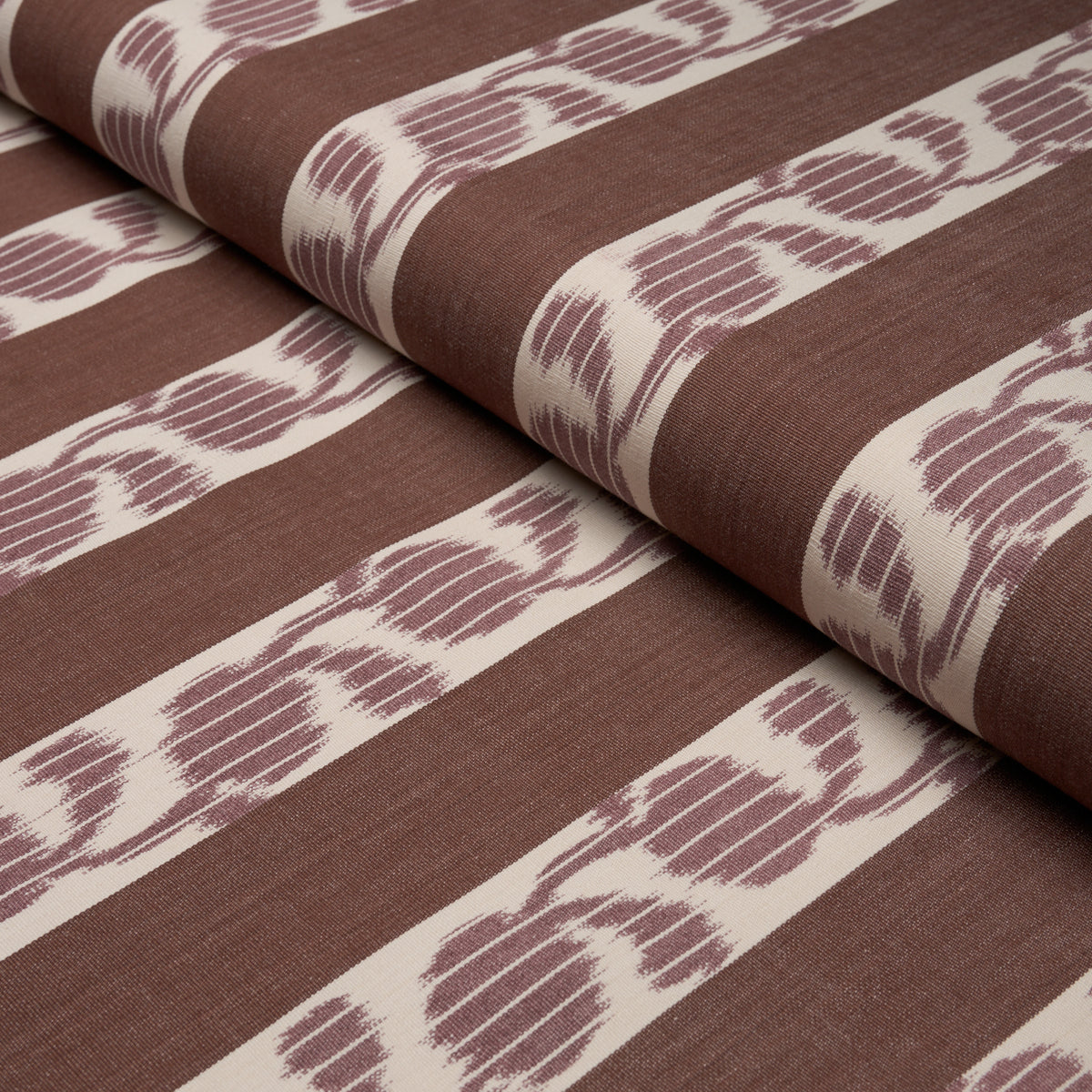Priya Warp Print fabric in Bordeaux color - pattern number 182920 - by Schumacher in the Bohemia collection