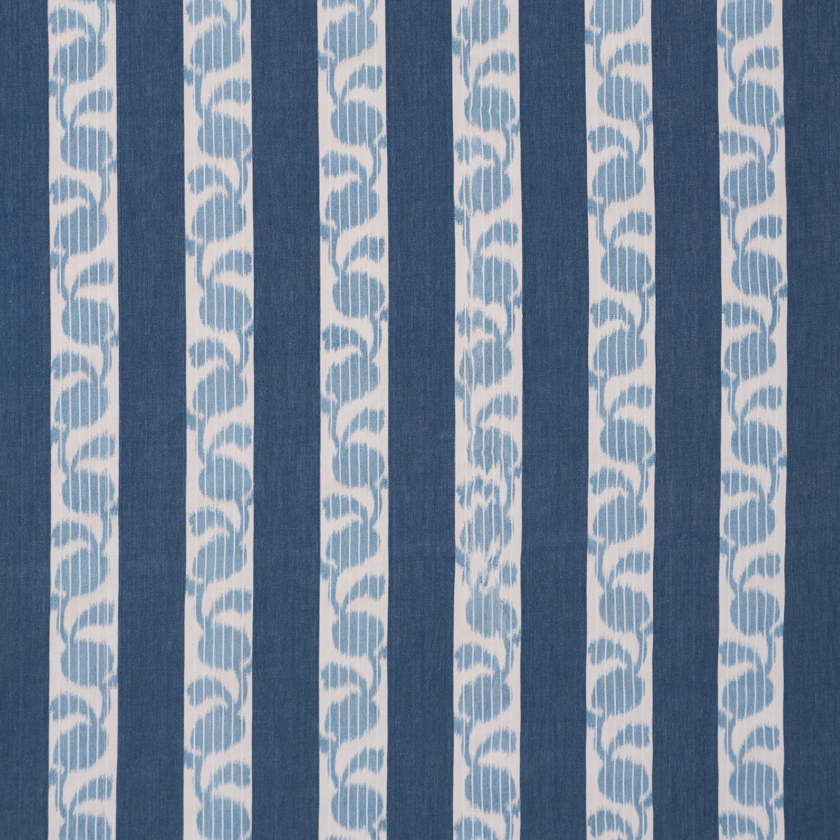Priya Warp Print fabric in Indigo color - pattern number 182922 - by Schumacher in the Bohemia collection
