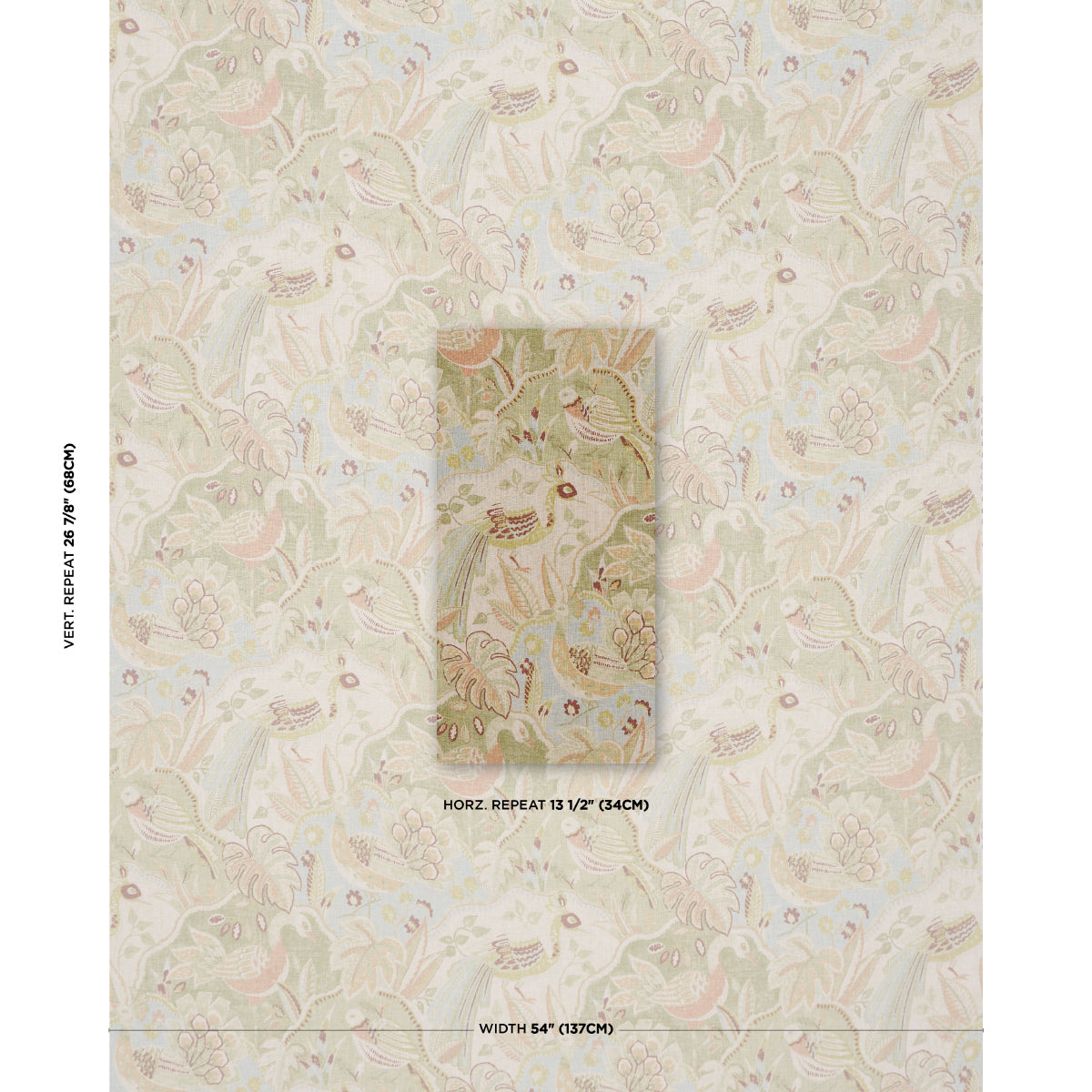 Soraya fabric in Sage color - pattern number 182930 - by Schumacher in the Bohemia collection
