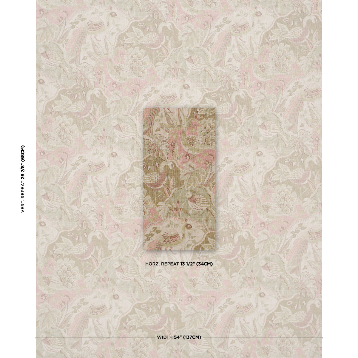 Soraya fabric in Petal color - pattern number 182931 - by Schumacher in the Bohemia collection