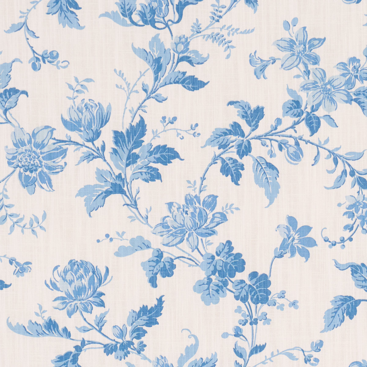 Blomslinga fabric in blue and white color - pattern number 182941 - by Schumacher in the Borastapeter collection
