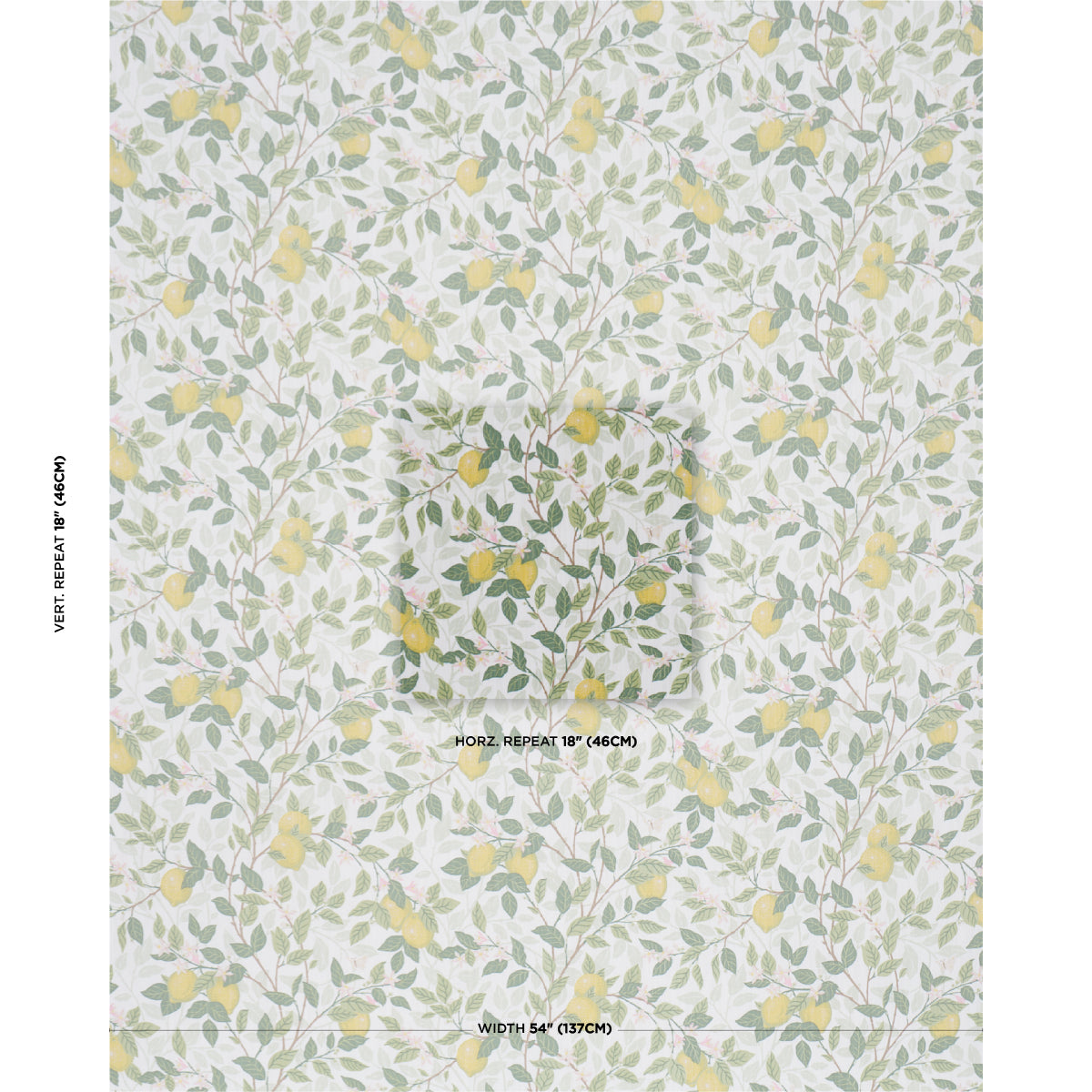 Citronträd fabric in ivory and leaf color - pattern number 182950 - by Schumacher in the Borastapeter collection
