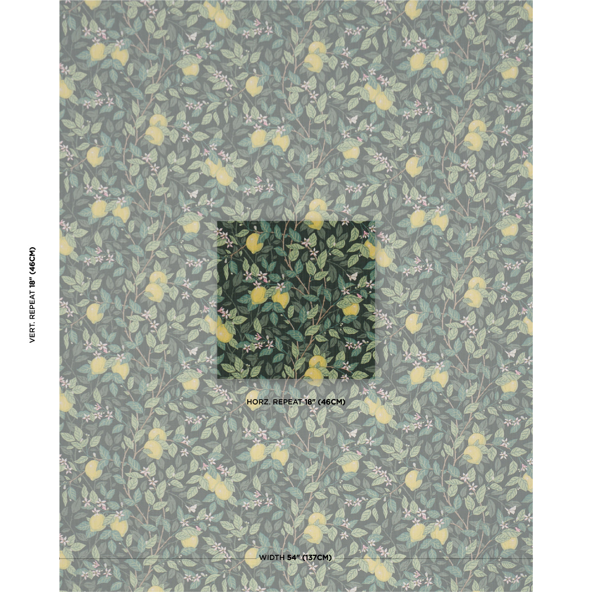 Citronträd fabric in green color - pattern number 182951 - by Schumacher in the Borastapeter collection